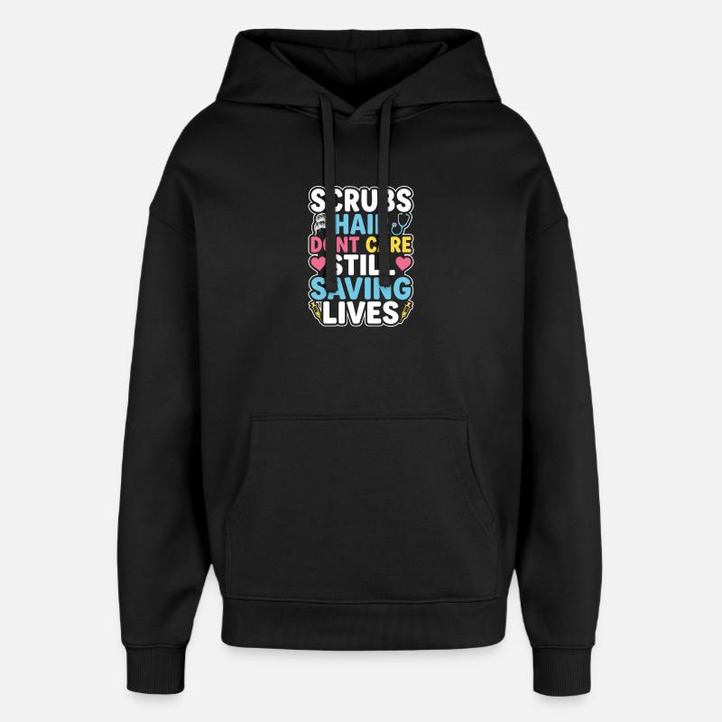 Infirmière de nuit, fatiguée - Sweat à capuche unisexe Stanley/Stella Oversized - noir