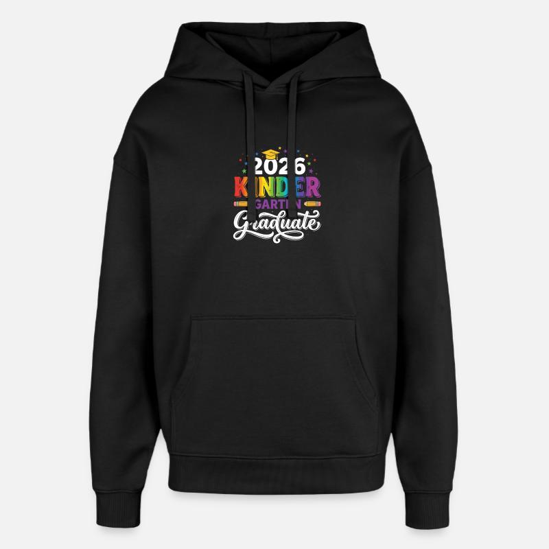 Rainbow des diplômés de maternelle 2026 - Sweat à capuche unisexe Stanley/Stella Oversized - noir