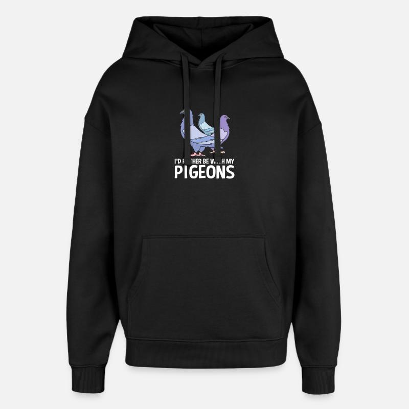 Pigeons Pigeon - Sweat à capuche unisexe Stanley/Stella Oversized - noir