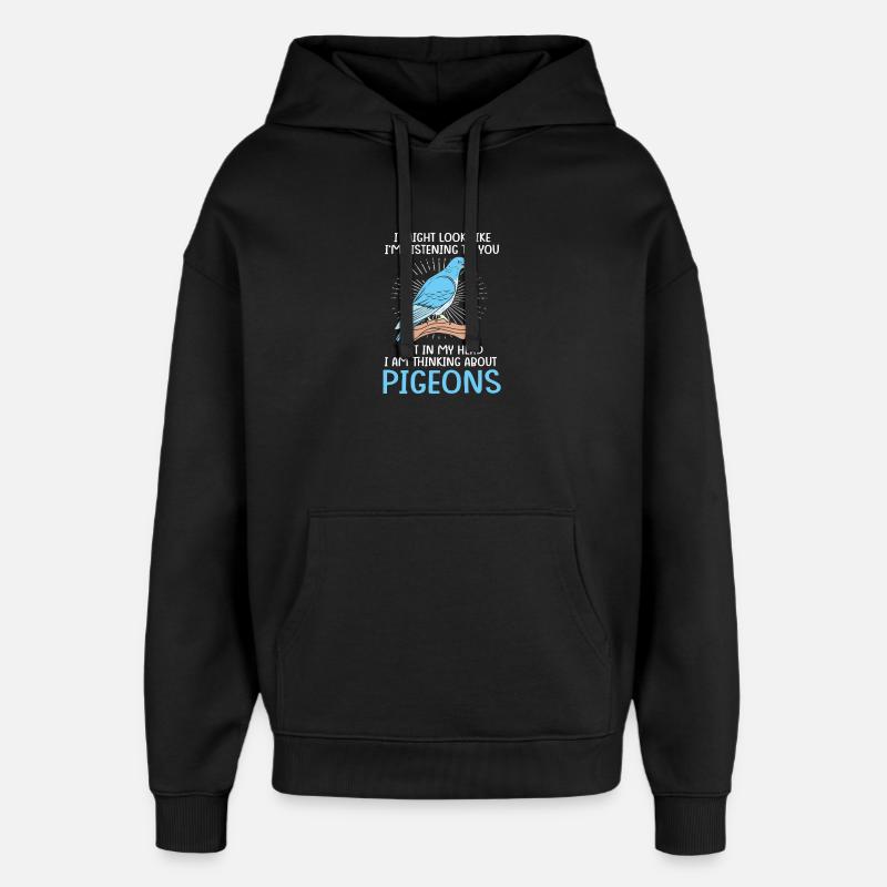 Pigeon pigeon - Sweat à capuche unisexe Stanley/Stella Oversized - noir