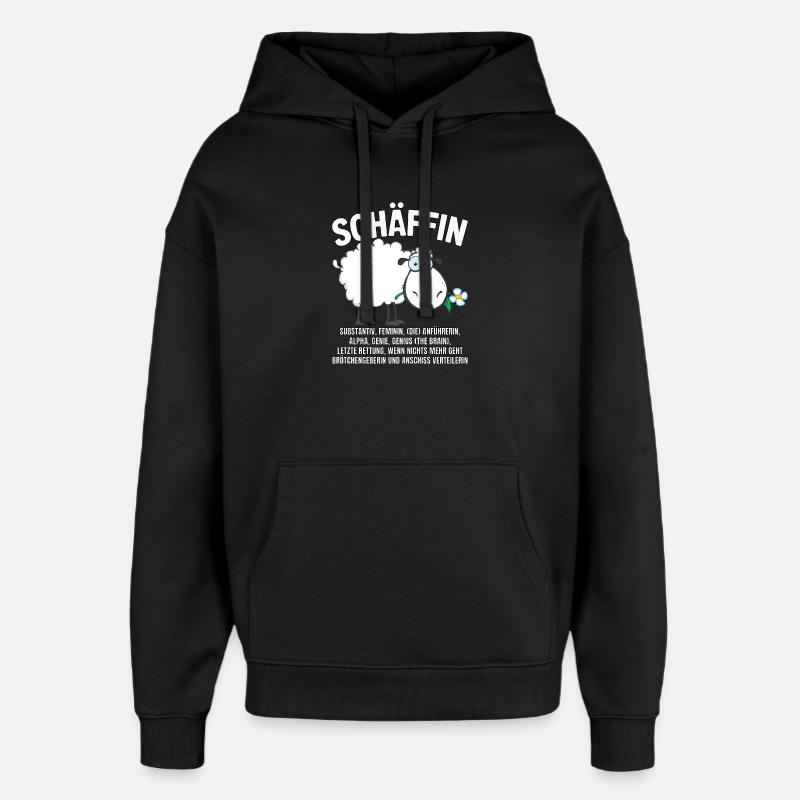 Schäffin - Alpha Schaf mit Sonnenbrille - Oversized Unisex Hoodie von Stanley/Stella - Schwarz
