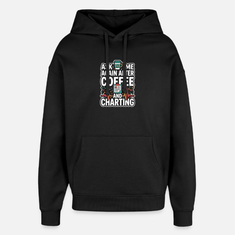 Infirmière de nuit, fatiguée - Sweat à capuche unisexe Stanley/Stella Oversized - noir