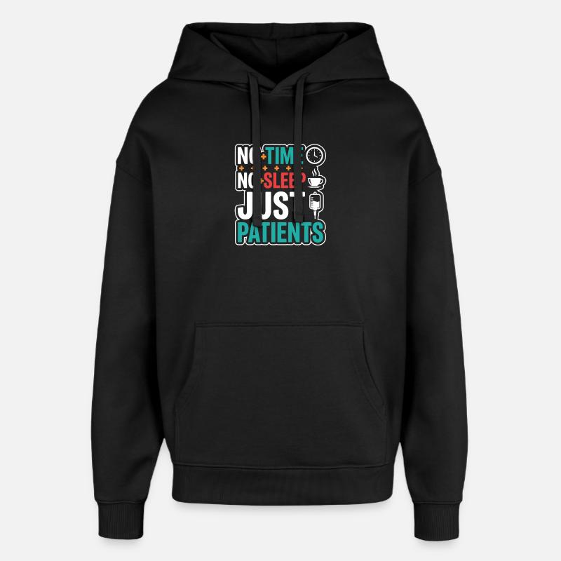 Night Shift Nurse, Tired - Oversized Unisex Hoodie by Stanley/Stella - black