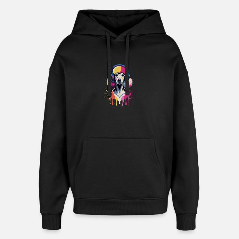 Casque Caniche - Sweat à capuche unisexe Stanley/Stella Oversized - noir