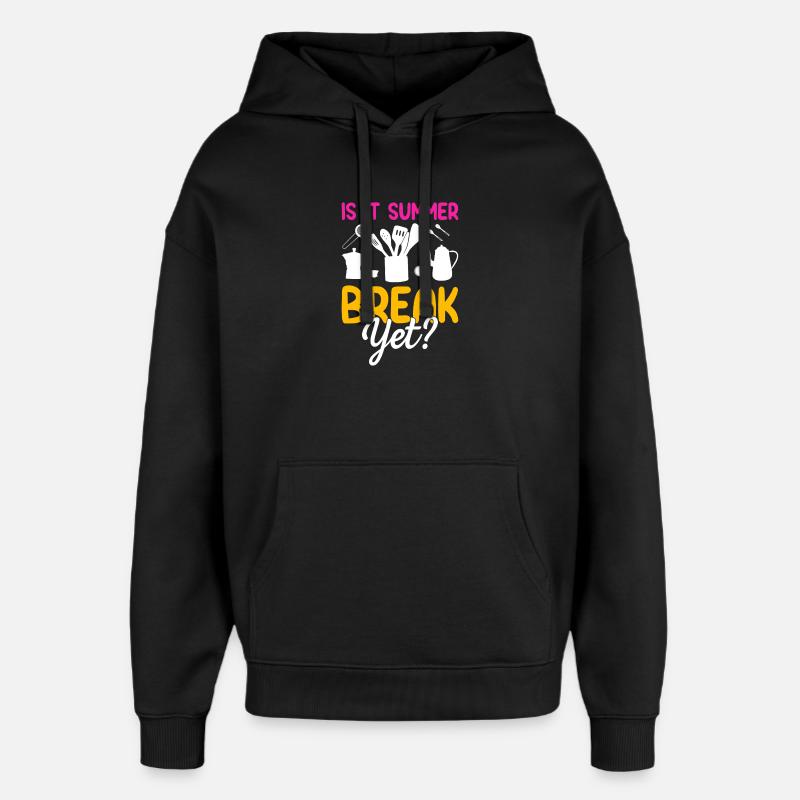 Summer break already? Kitchen motif - Oversized Unisex Hoodie by Stanley/Stella - black