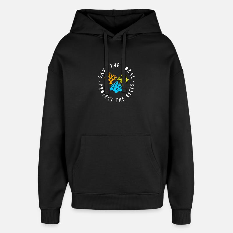 Cercle de sauvetage des coraux - Sweat à capuche unisexe Stanley/Stella Oversized - noir