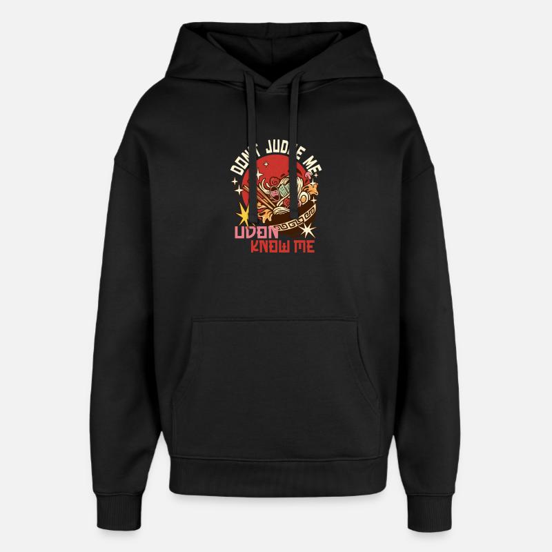 Udon, ne me jugez pas - Sweat à capuche unisexe Stanley/Stella Oversized - noir