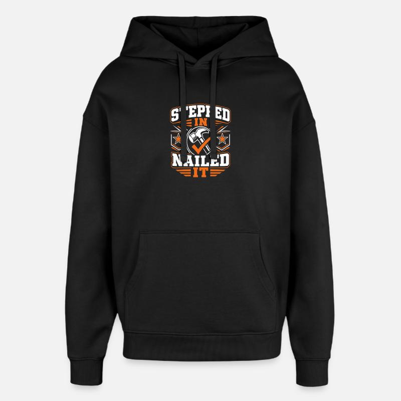 Stepdad Handyman Funny Gift - Oversized Unisex Hoodie by Stanley/Stella - black