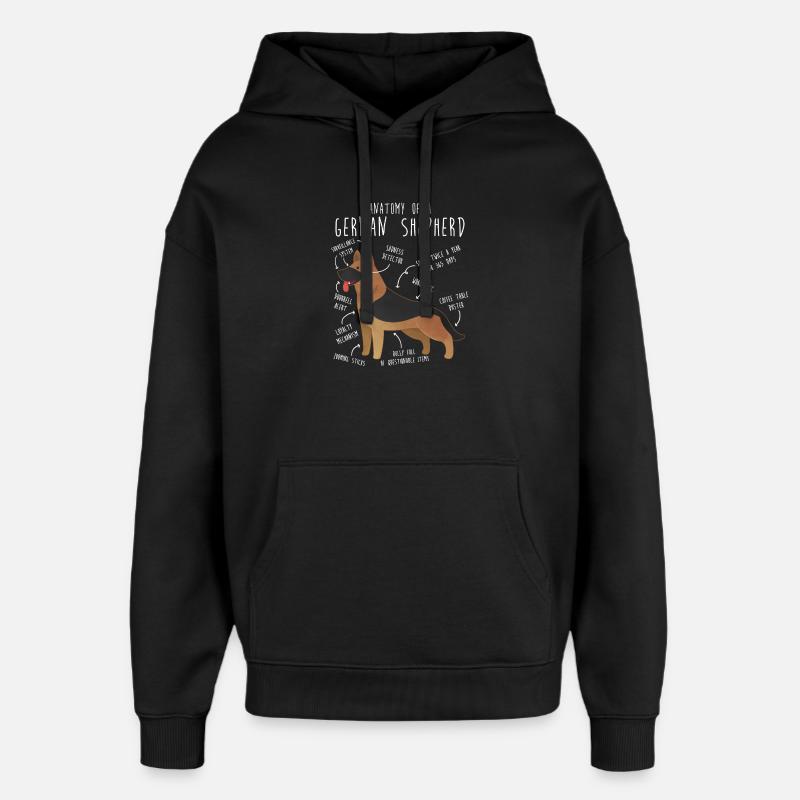 Anatomie des Deutschen Schäferhundes - Oversized Unisex Hoodie von Stanley/Stella - Schwarz