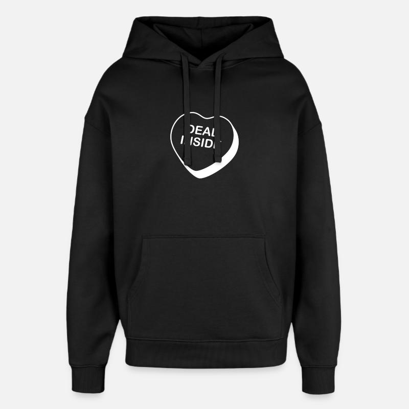 Dead Inside Heart Design - Oversized Unisex Hoodie by Stanley/Stella - black