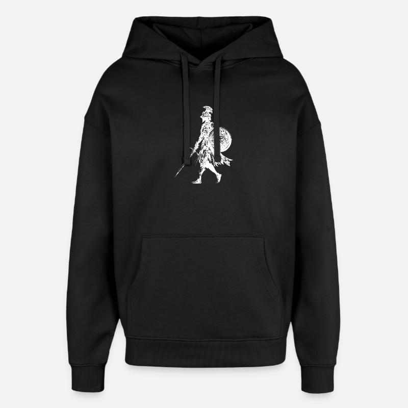 Knight Silhouette Shield Sword - Oversized Unisex Hoodie by Stanley/Stella - black