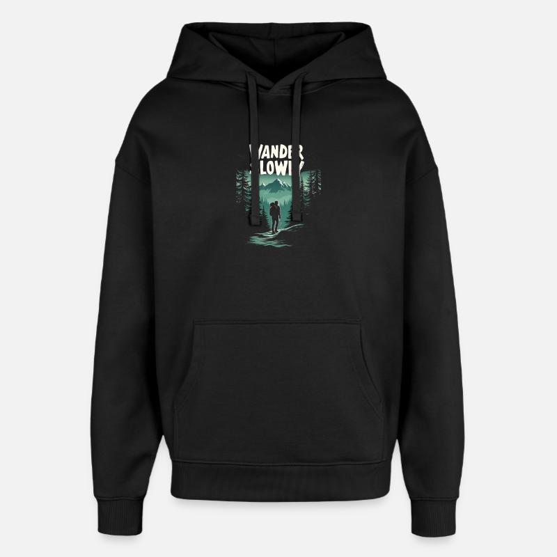 Errer lentement Marcher lentement Forêt - Sweat à capuche unisexe Stanley/Stella Oversized - noir