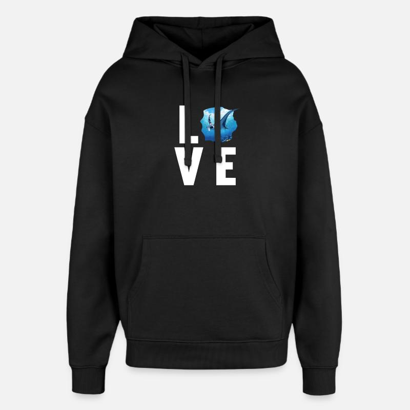 Rays Manta Rays - Oversized Unisex Hoodie by Stanley/Stella - black