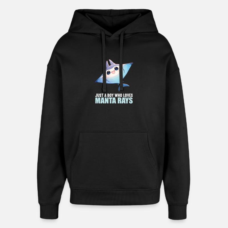 Rochen Mantarochen - Oversized Unisex Hoodie von Stanley/Stella - Schwarz