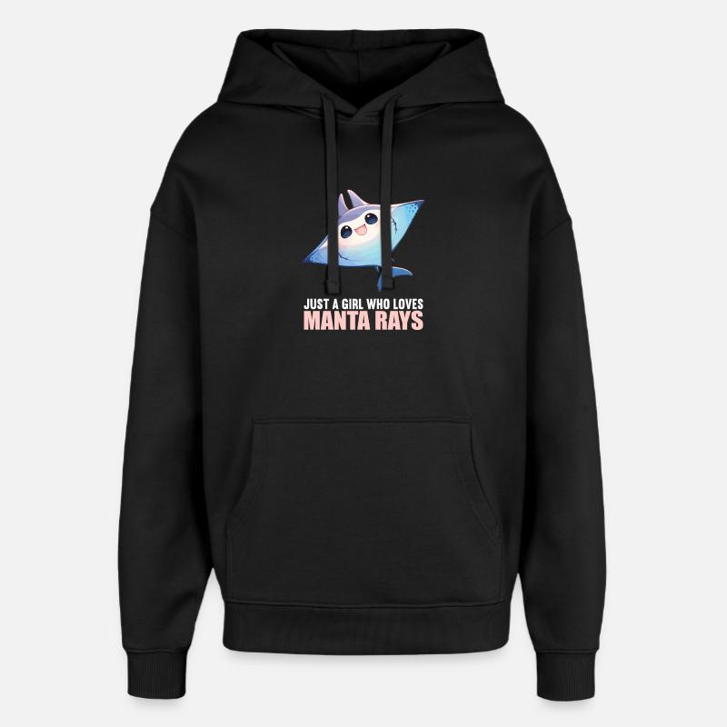 Raies Manta Raies - Sweat à capuche unisexe Stanley/Stella Oversized - noir