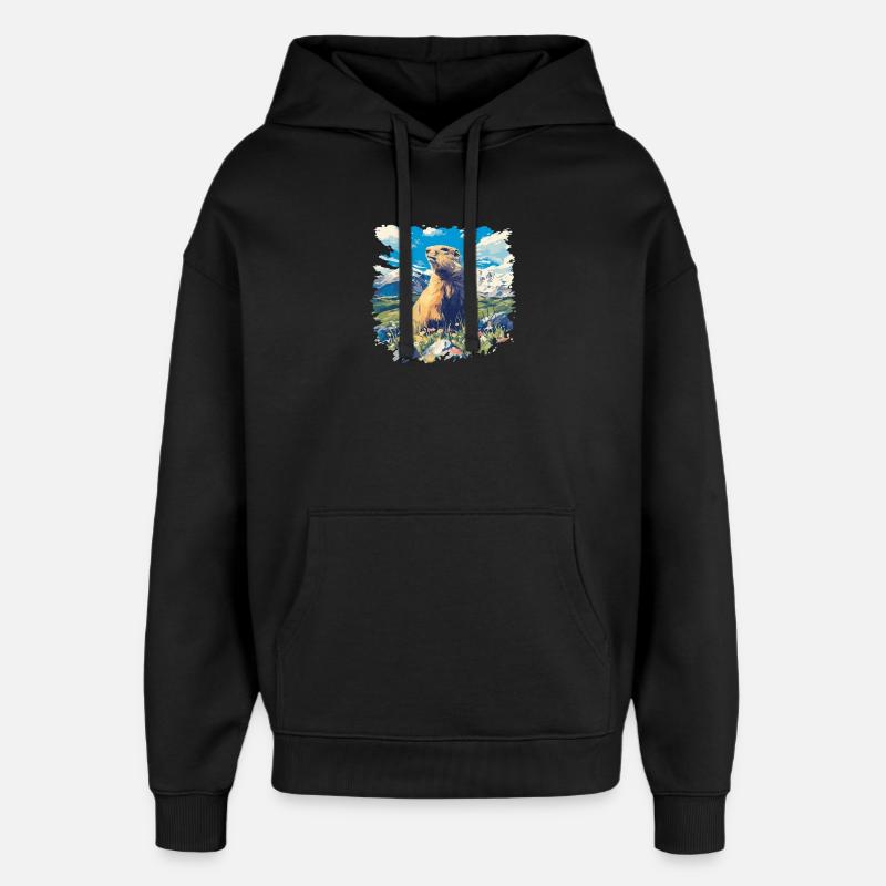 Murmeltiere Murmeltier - Oversized Unisex Hoodie von Stanley/Stella - Schwarz