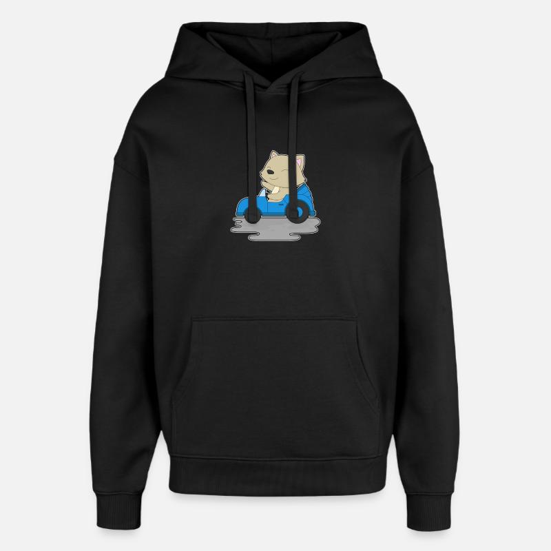 Cat Car - Sweat à capuche unisexe Stanley/Stella Oversized - noir