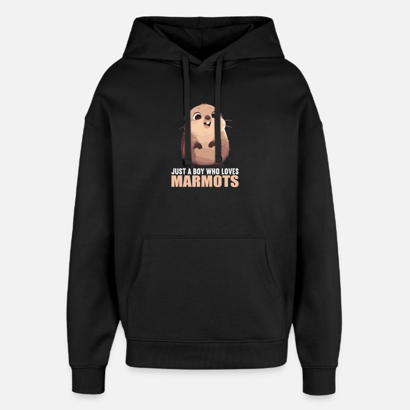 Marmottes Marmotte - Sweat à capuche unisexe Stanley/Stella Oversized - noir