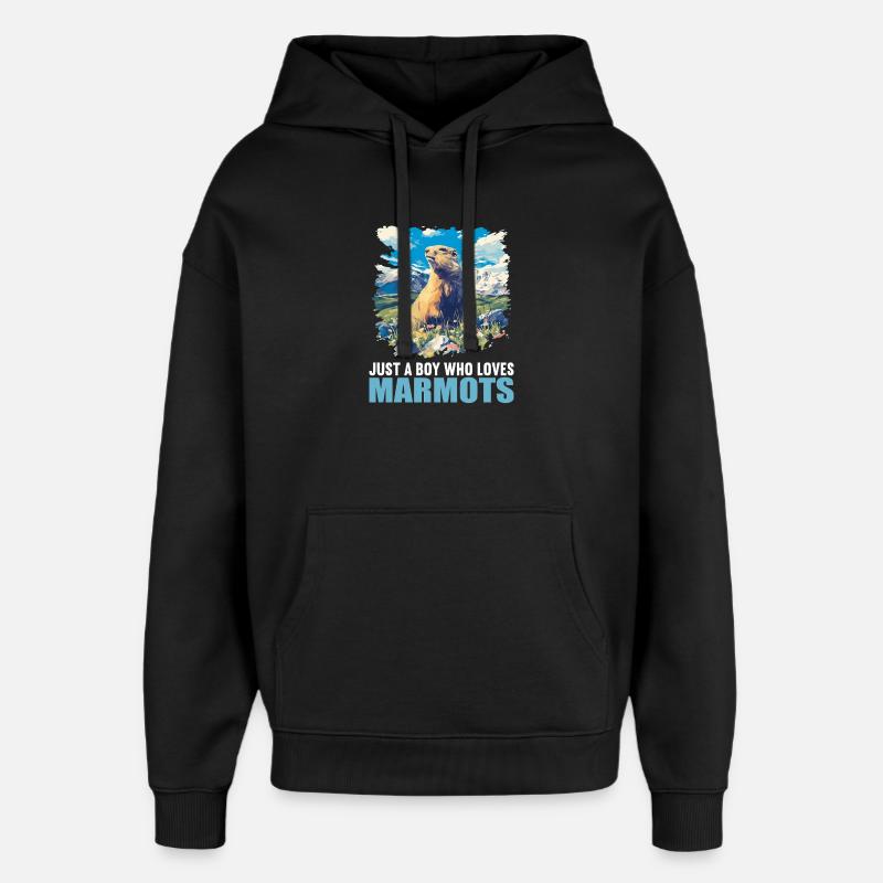 Murmeltiere Murmeltier - Oversized Unisex Hoodie von Stanley/Stella - Schwarz