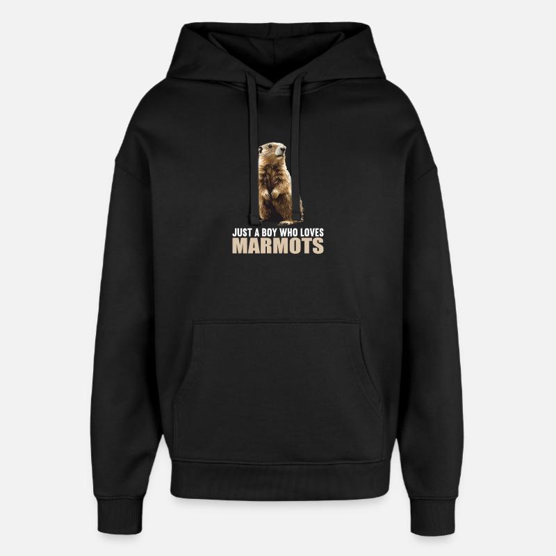 Marmots Groundhog - Oversized Unisex Hoodie by Stanley/Stella - black