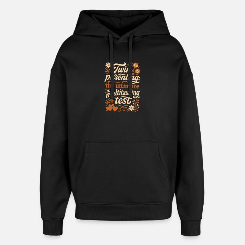 Twin Parents | Multitasking Test - Oversized Unisex Hoodie by Stanley/Stella - black