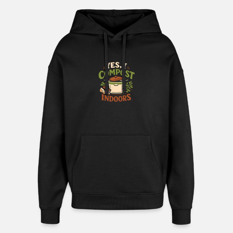 Compost intérieur | Jardinage urbain - Sweat à capuche unisexe Stanley/Stella Oversized - noir