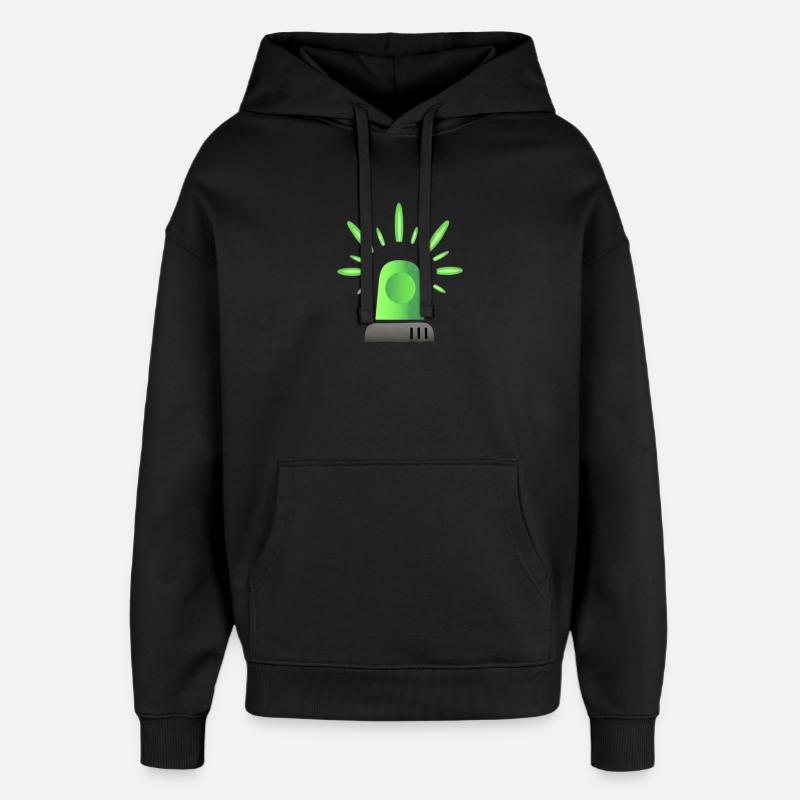Grüne Sirene Warnleuchte - Einsatzfahrzeug Notfall - Oversized Unisex Hoodie von Stanley/Stella - Schwarz