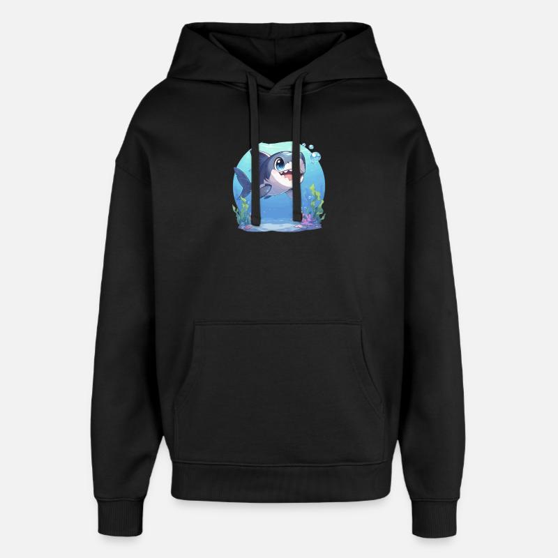 Requins Requin - Sweat à capuche unisexe Stanley/Stella Oversized - noir