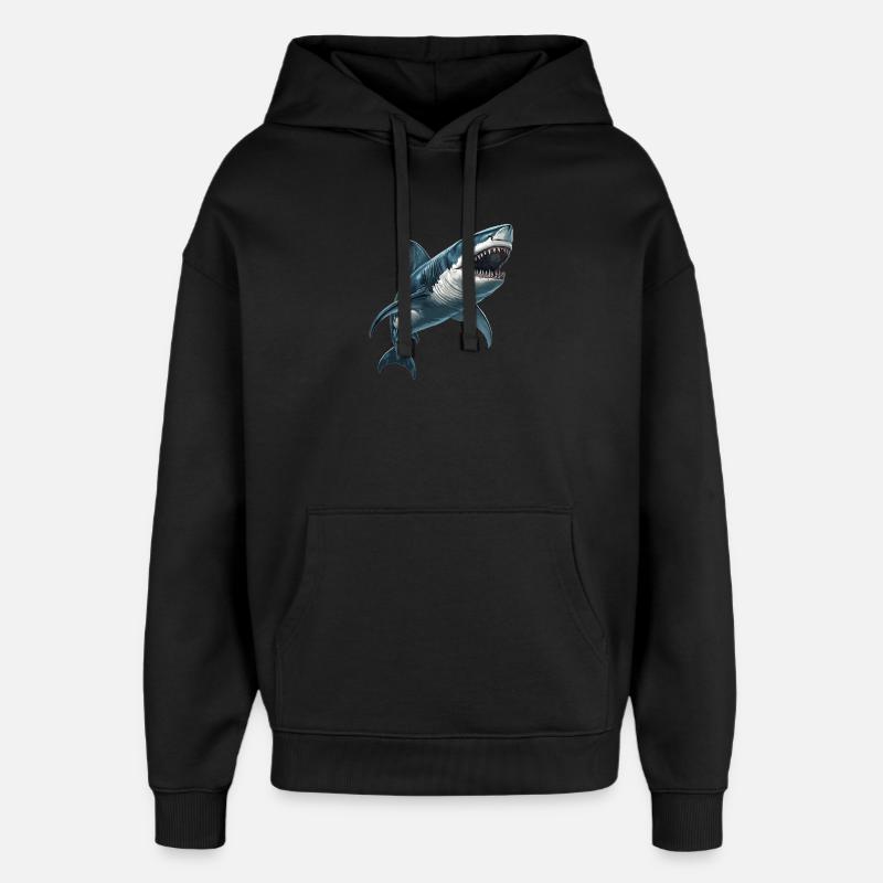 Requins Requin - Sweat à capuche unisexe Stanley/Stella Oversized - noir