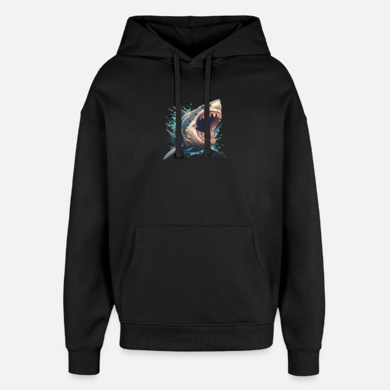 Requins Requin - Sweat à capuche unisexe Stanley/Stella Oversized - noir