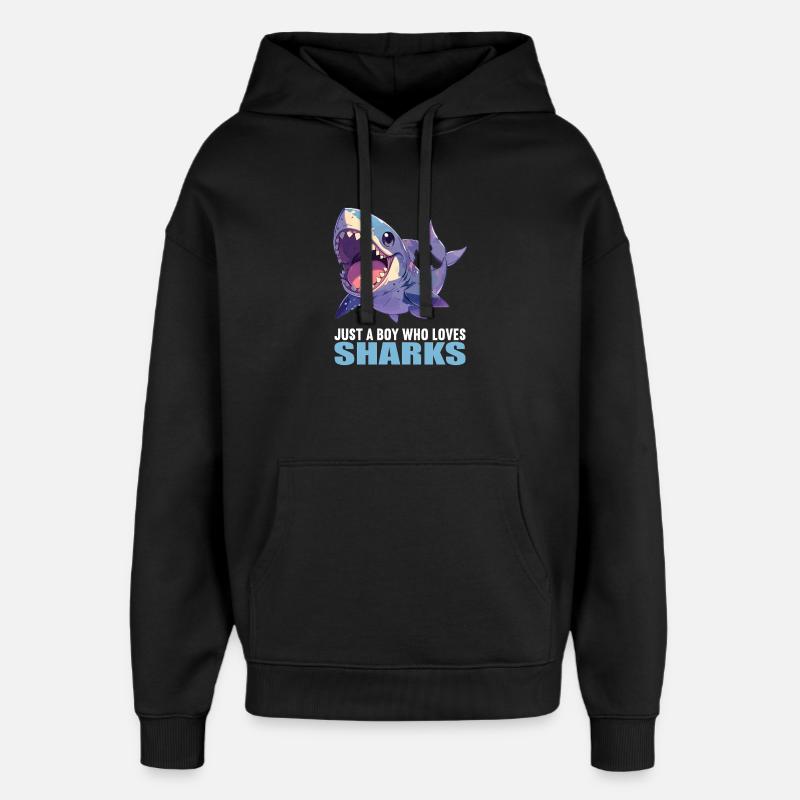Requins Requin - Sweat à capuche unisexe Stanley/Stella Oversized - noir