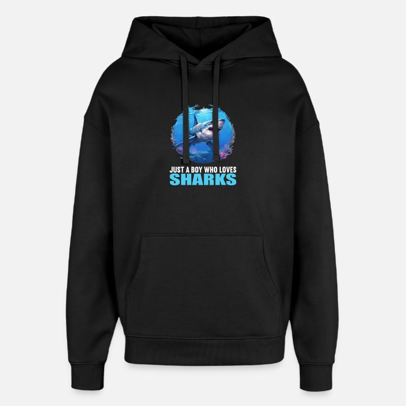Requins Requin - Sweat à capuche unisexe Stanley/Stella Oversized - noir