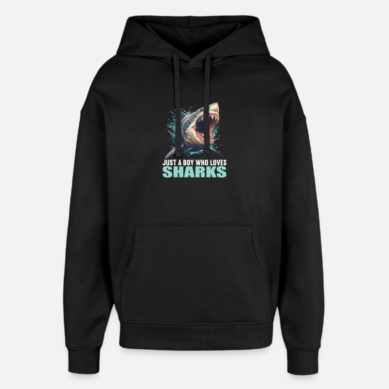 Requins Requin - Sweat à capuche unisexe Stanley/Stella Oversized - noir