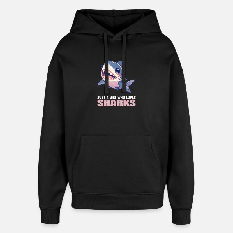 Requins Requin - Sweat à capuche unisexe Stanley/Stella Oversized - noir