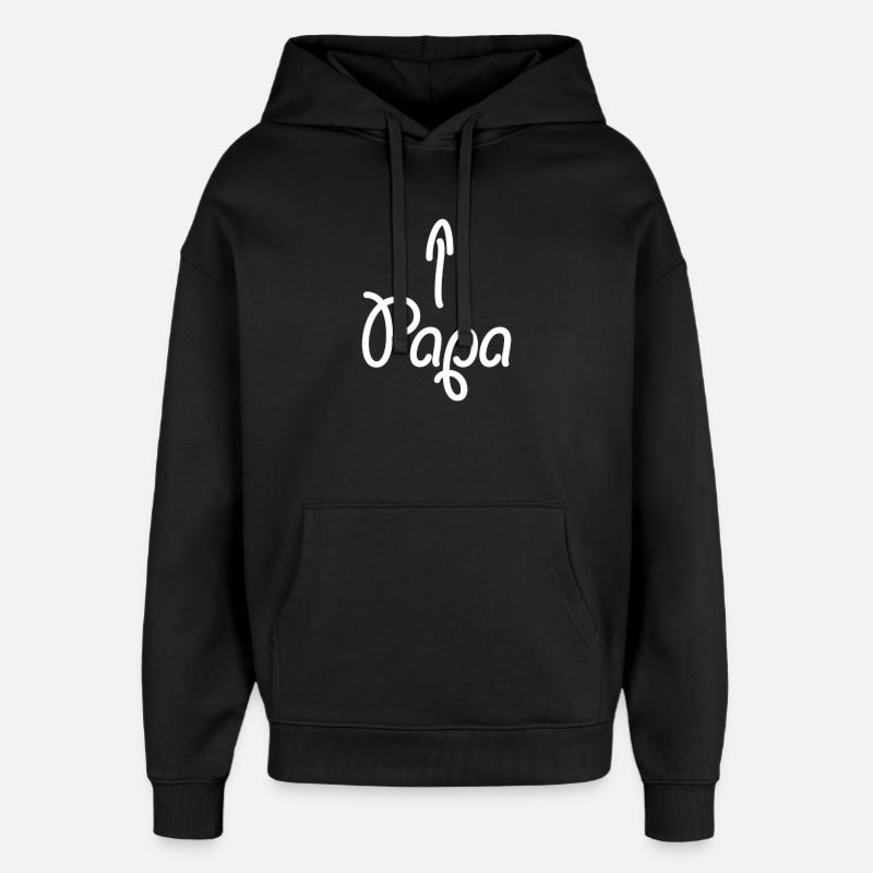 Papa (flèche) - Sweat à capuche unisexe Stanley/Stella Oversized - noir
