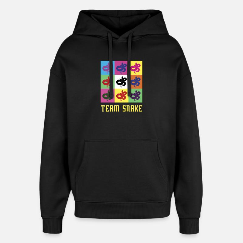 Team Snake - Sweat à capuche unisexe Stanley/Stella Oversized - noir