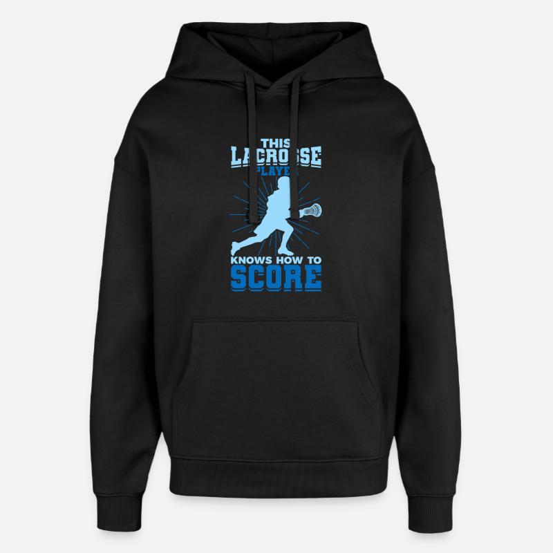 Garçon jouant à la crosse - Sweat à capuche unisexe Stanley/Stella Oversized - noir