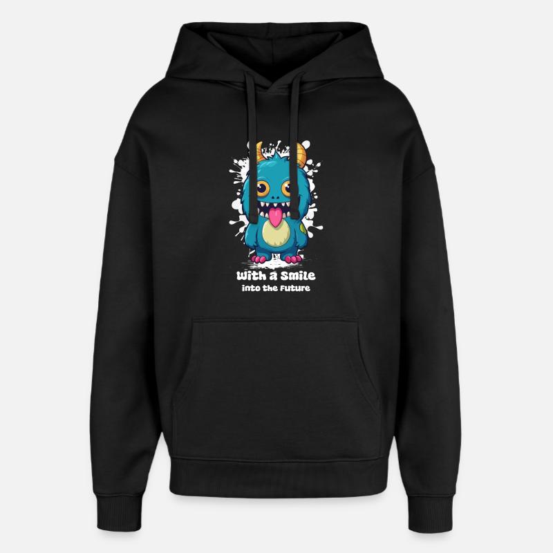Sourire de monstre - Sweat à capuche unisexe Stanley/Stella Oversized - noir
