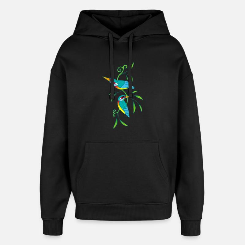 Oiseaux et nature - Sweat à capuche unisexe Stanley/Stella Oversized - noir