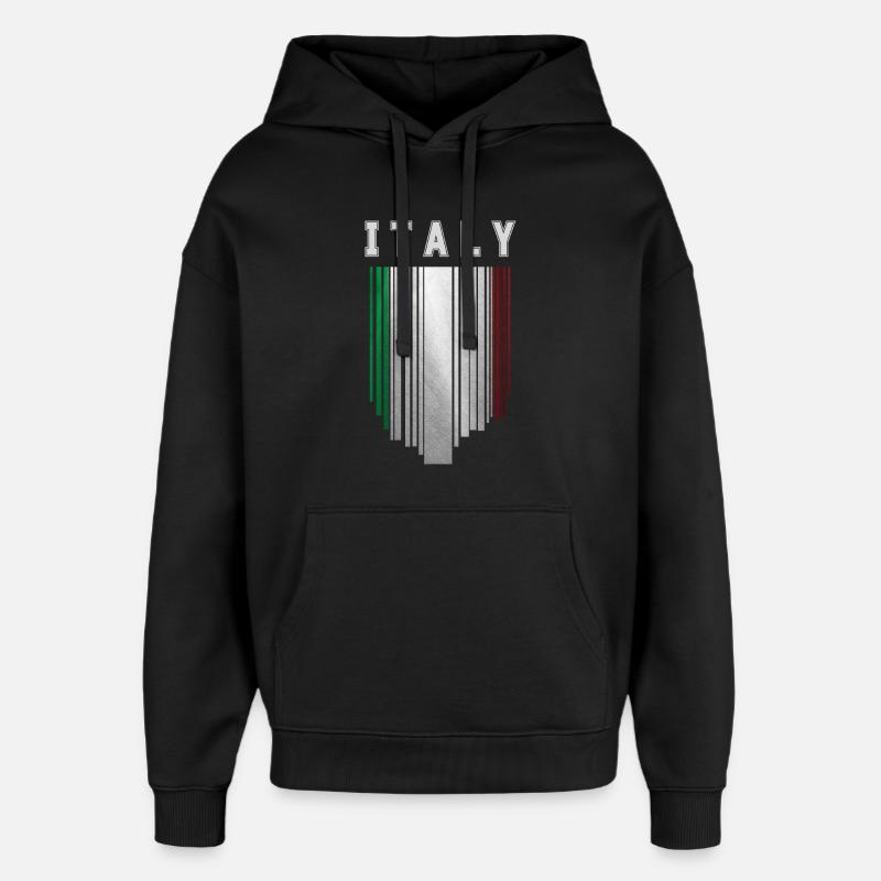 Drapeau de l’Italie, fierté italienne - Sweat à capuche unisexe Stanley/Stella Oversized - noir