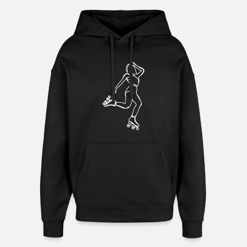 Dessin de patineur à roulettes - Sweat à capuche unisexe Stanley/Stella Oversized - noir