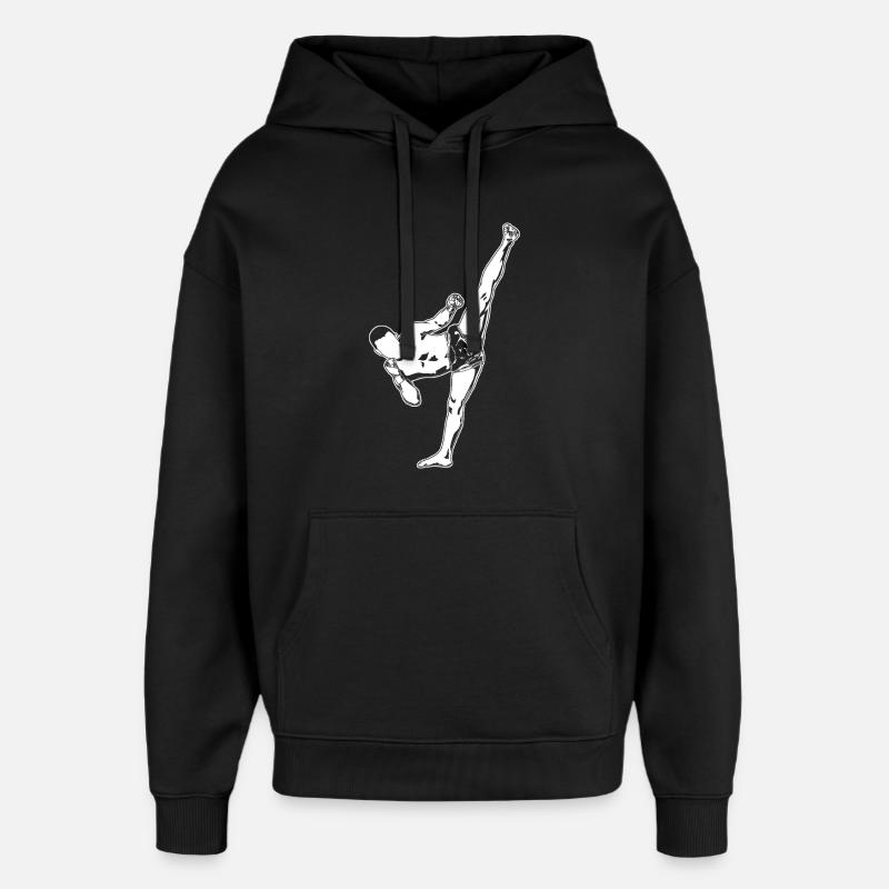 Kickboxeur - Sweat à capuche unisexe Stanley/Stella Oversized - noir