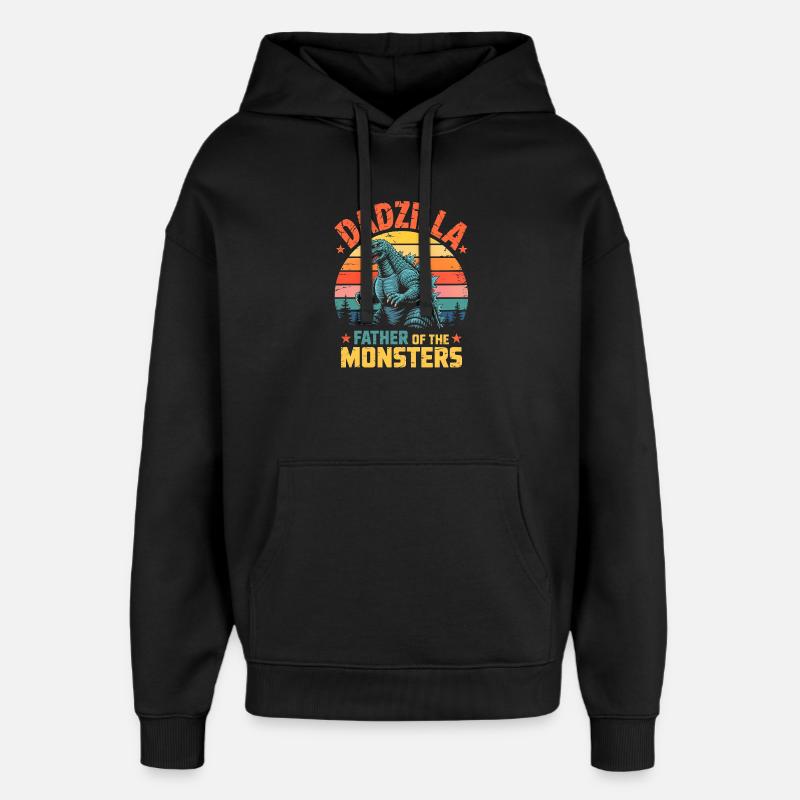 Dadzilla Père Des Monstres Rétro - Sweat à capuche unisexe Stanley/Stella Oversized - noir