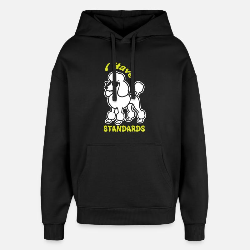 Expressive poodle with sunglasses - Oversized Unisex Hoodie by Stanley/Stella - black
