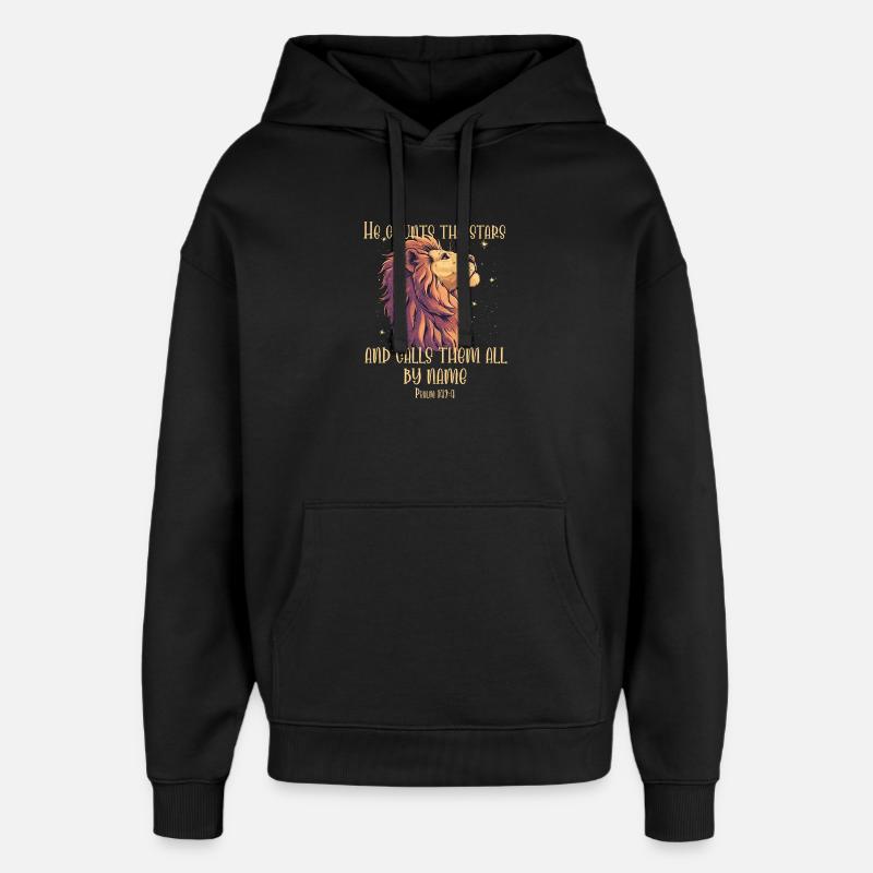 Leo Verset biblique chrétien - Sweat à capuche unisexe Stanley/Stella Oversized - noir