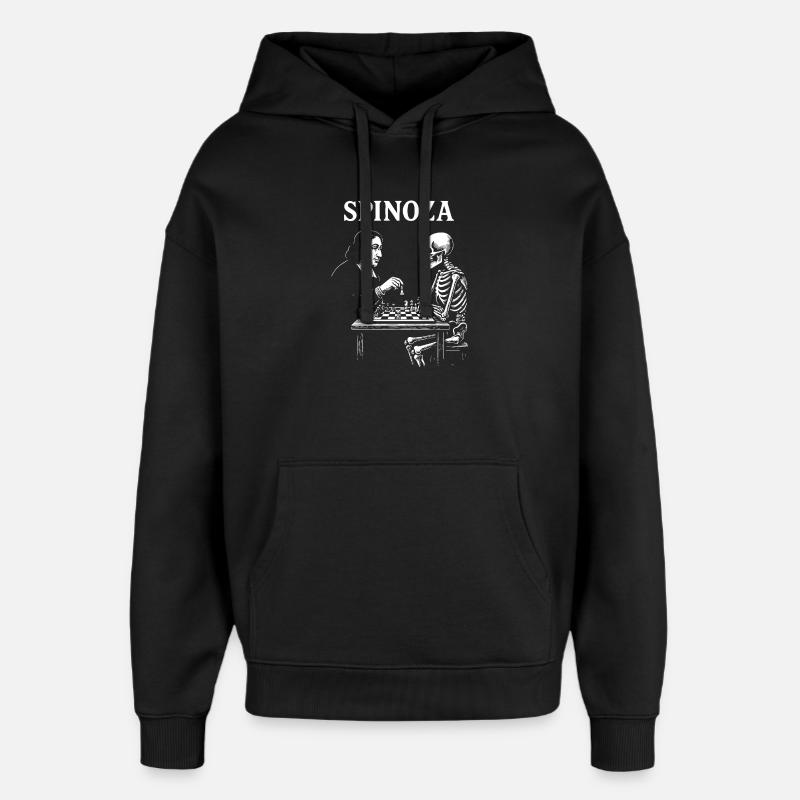 Spinoza Echecs avec squelette - Sweat à capuche unisexe Stanley/Stella Oversized - noir
