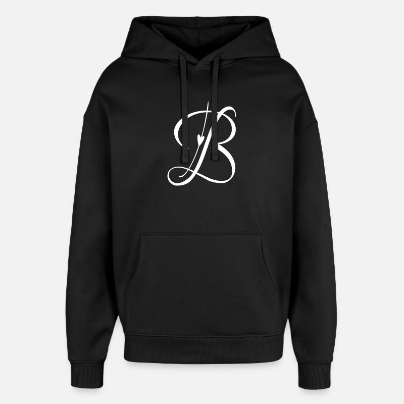 Buchstabe B Initiale Alphabet Monogramm Taschenstil - Oversized Unisex Hoodie von Stanley/Stella - Schwarz