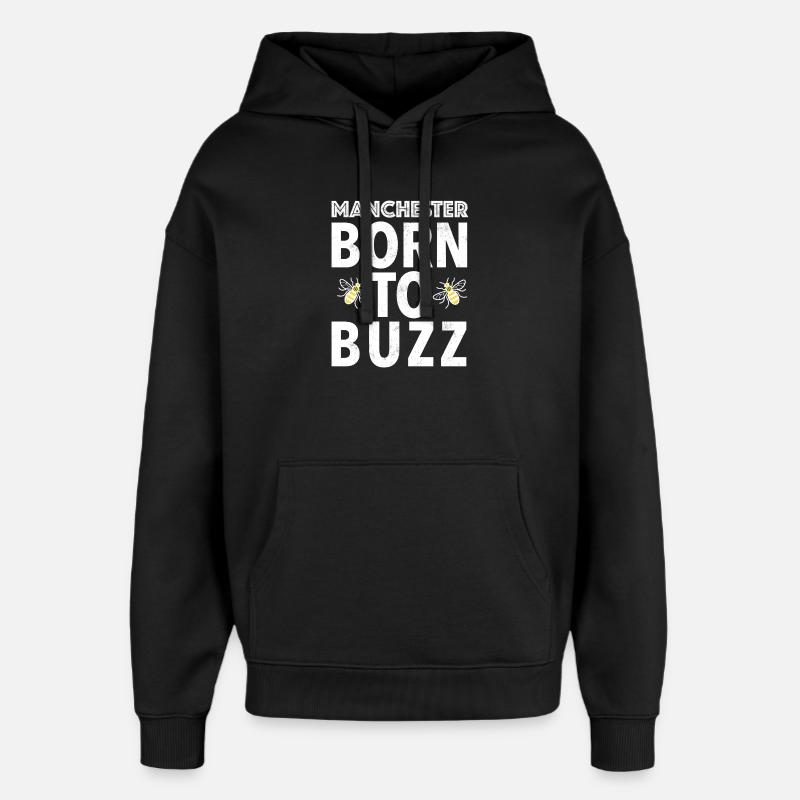BORN_TO_BUZZ - Sweat à capuche unisexe Stanley/Stella Oversized - noir