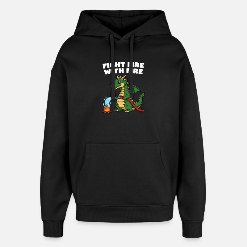 Drachenrettung mit Wasserstrahl - Oversized Unisex Hoodie von Stanley/Stella - Schwarz