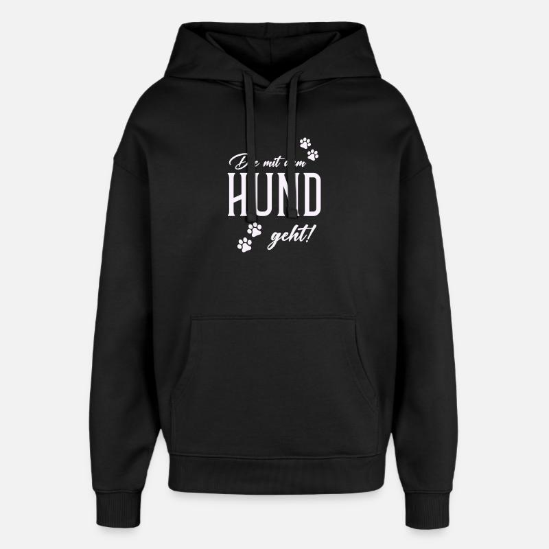 Style de promenade et chien - Sweat à capuche unisexe Stanley/Stella Oversized - noir